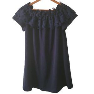 JODIFL Women's Lace Off-Shoulder Short Sleeve Black Blouse Size Small NWT